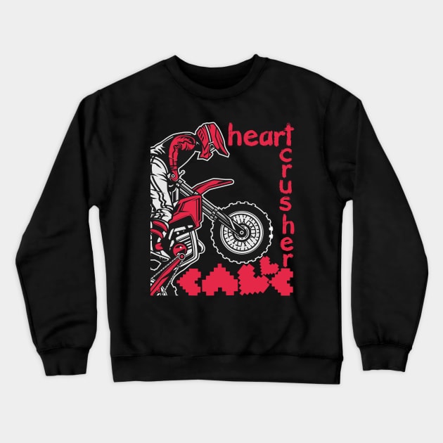 heart crusher valentines day bike boys Crewneck Sweatshirt by hadlamcom